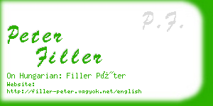 peter filler business card